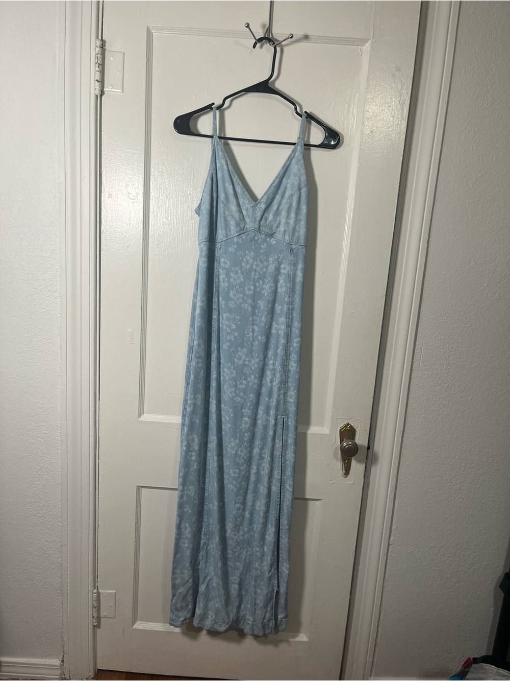 Guess Light Blue Floral Slip Maxi Dress